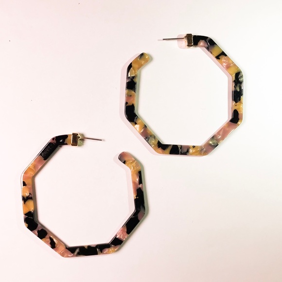 BaubleBar Style Resin Hoop Earrings - Picture 2 of 4